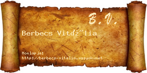 Berbecs Vitália névjegykártya